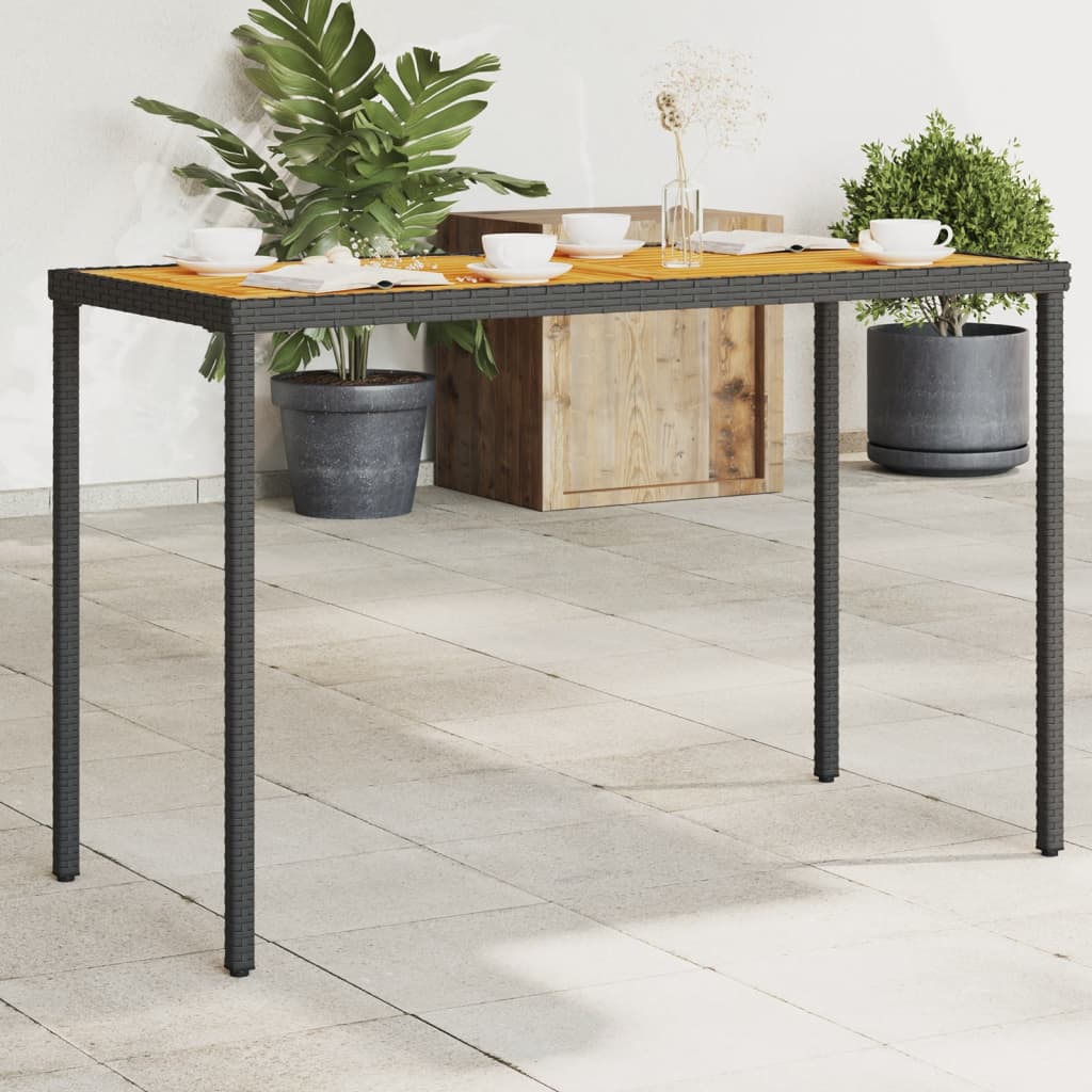 Havebord Med Top I Akacie 115X54X74 Cm Polyrattan