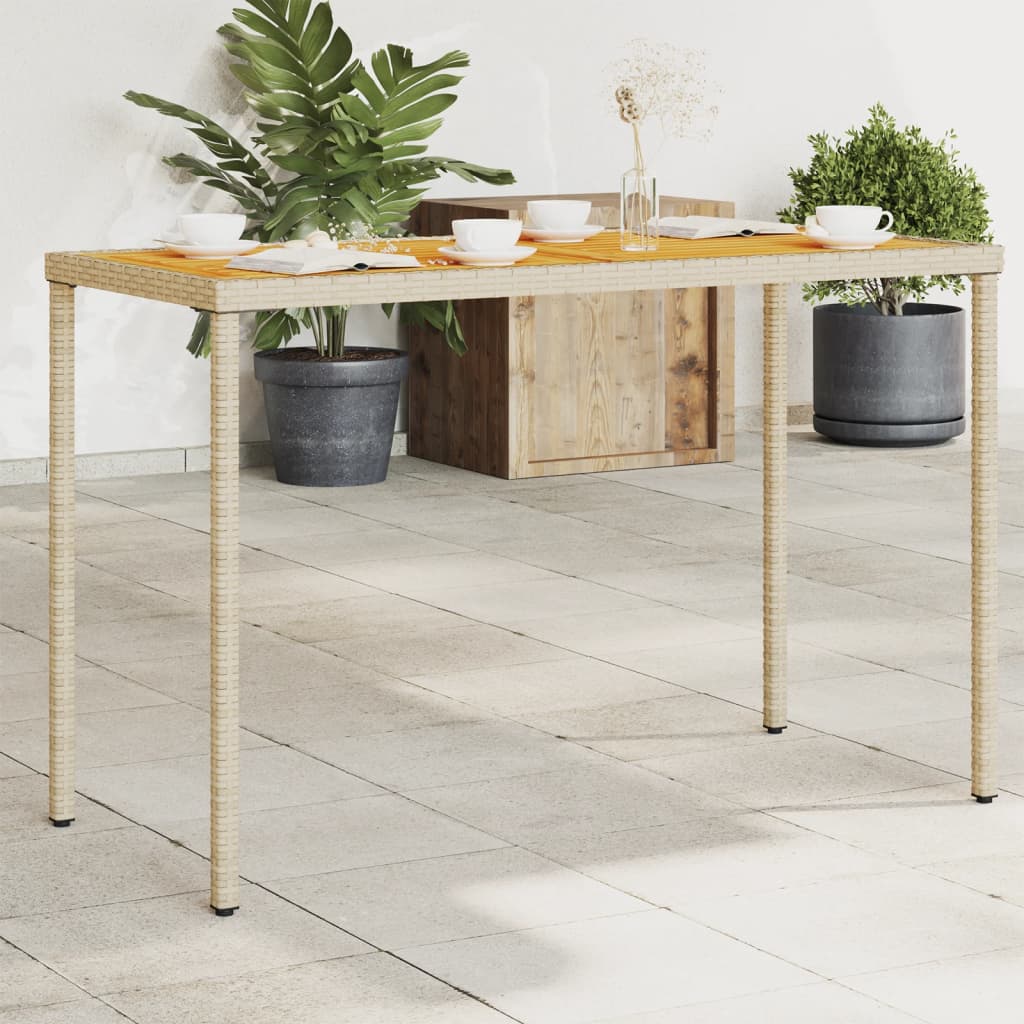 Havebord Med Top I Akacie 115X54X74 Cm Polyrattan