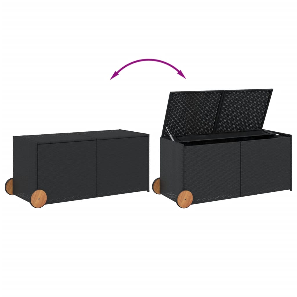 Opbevaringsboks Med Hjul 283 L Polyrattan
