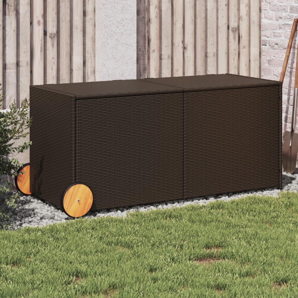 Opbevaringsboks Med Hjul 283 L Polyrattan