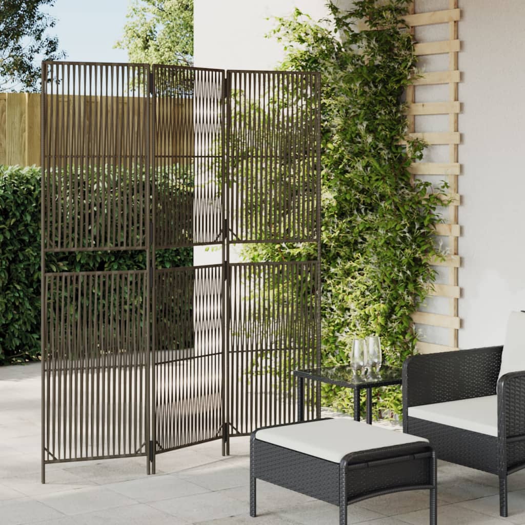 Rumdeler 6 Paneler Polyrattan Grå