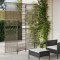 Rumdeler 6 Paneler Polyrattan Grå