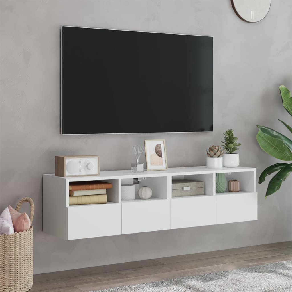 Væghængte Tv-Borde 2 Stk. 60X30X30 Cm Konstrueret Træ