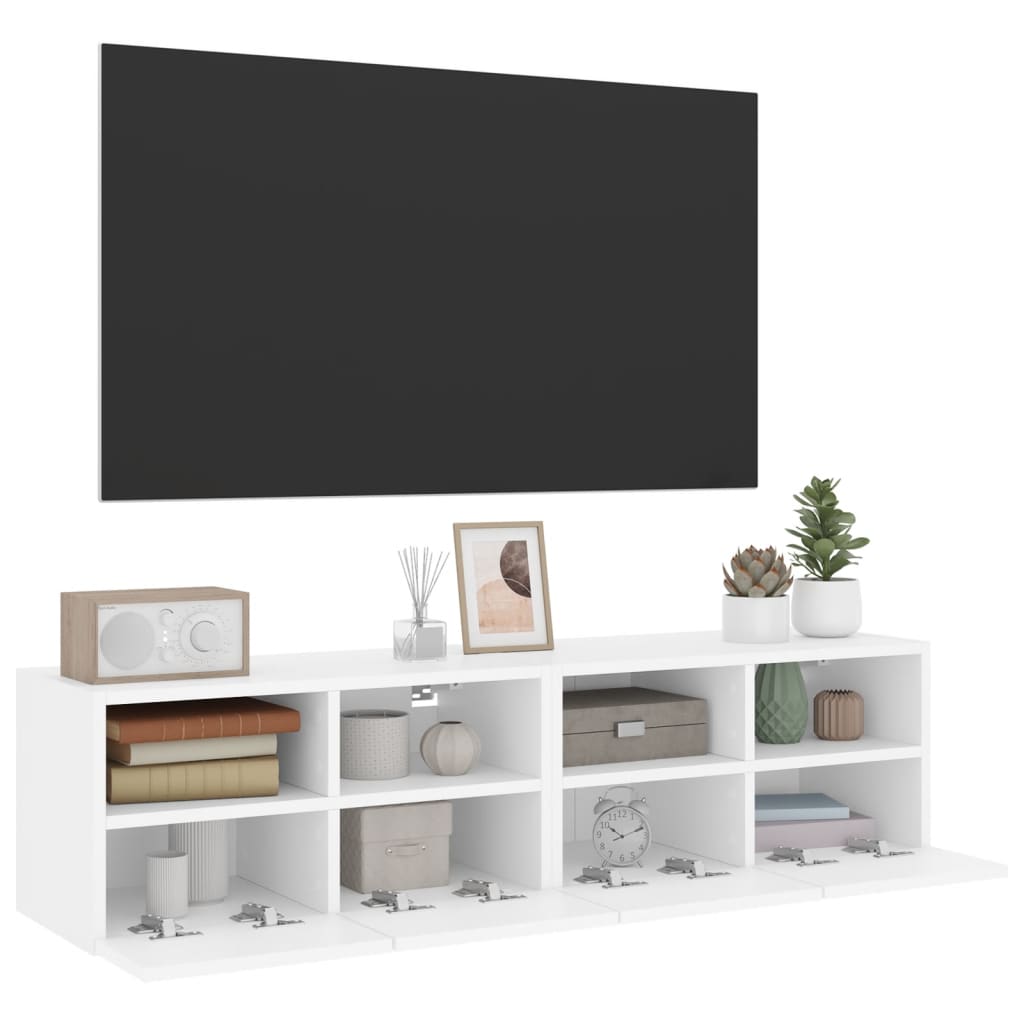 Væghængte Tv-Borde 2 Stk. 60X30X30 Cm Konstrueret Træ