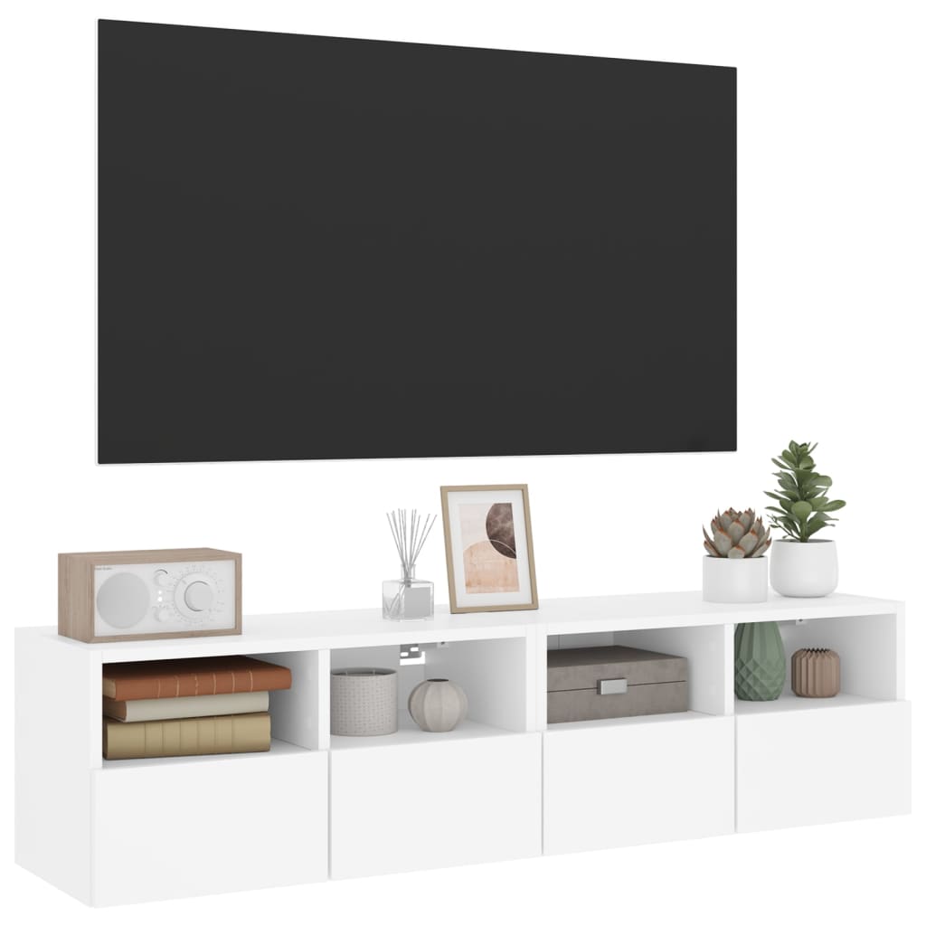 Væghængte Tv-Borde 2 Stk. 60X30X30 Cm Konstrueret Træ