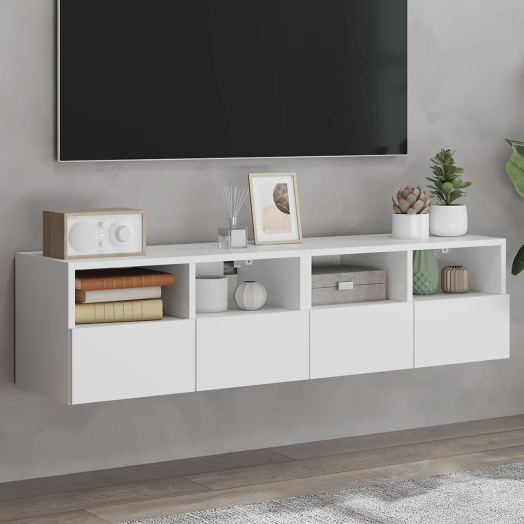 Væghængte Tv-Borde 2 Stk. 60X30X30 Cm Konstrueret Træ