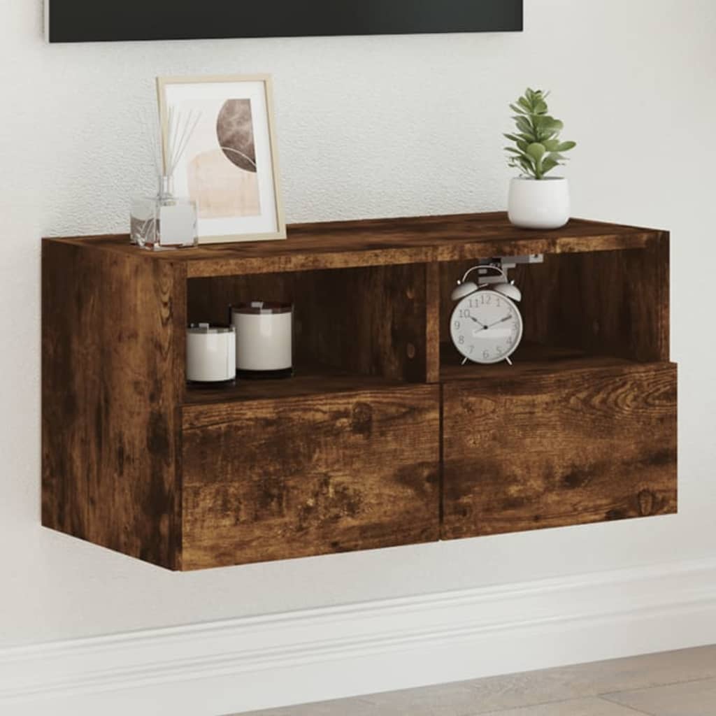 Væghængte Tv-Borde 2 Stk. 60X30X30 Cm Konstrueret Træ