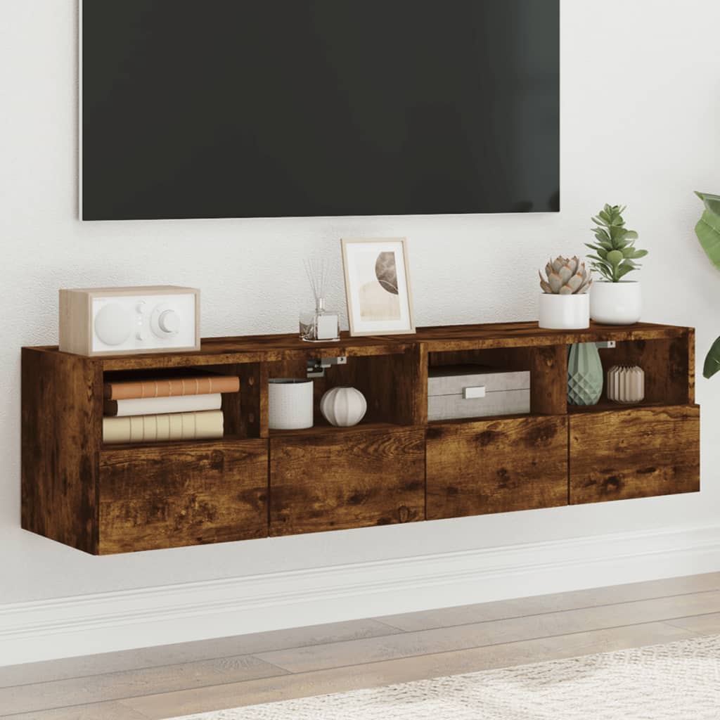 Væghængte Tv-Borde 2 Stk. 60X30X30 Cm Konstrueret Træ