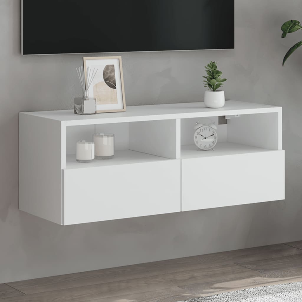 Væghængte Tv-Borde 2 Stk. 60X30X30 Cm Konstrueret Træ