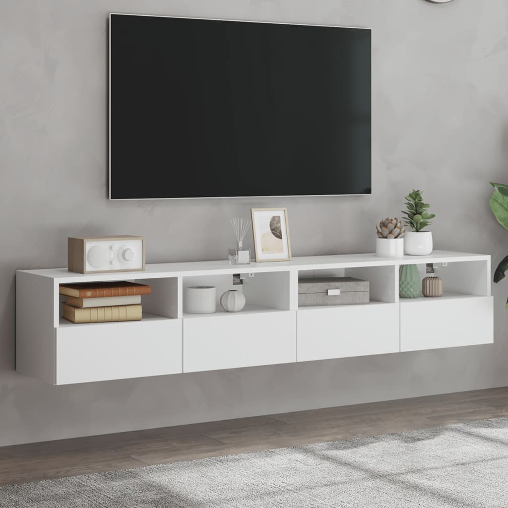 Væghængte Tv-Borde 2 Stk. 60X30X30 Cm Konstrueret Træ
