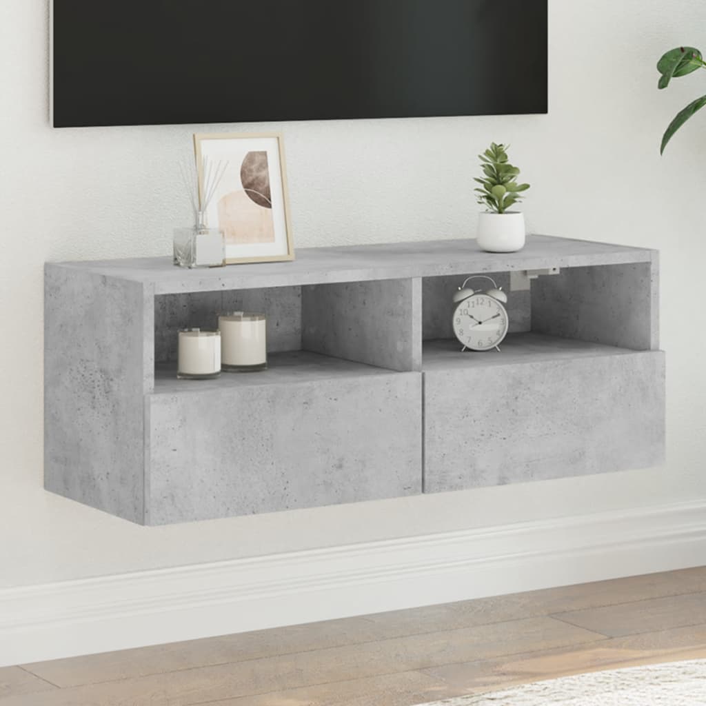 Væghængte Tv-Borde 2 Stk. 60X30X30 Cm Konstrueret Træ