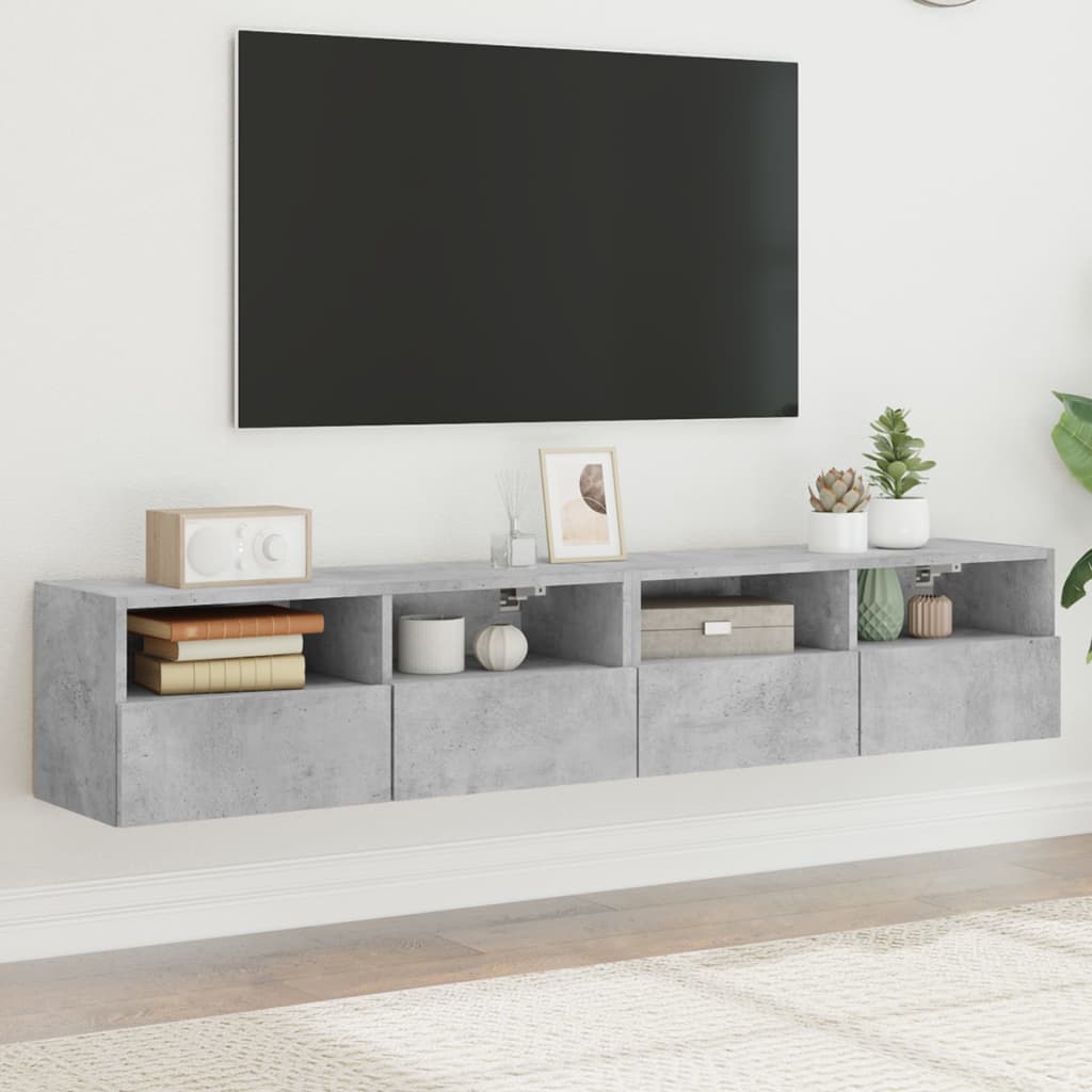 Væghængte Tv-Borde 2 Stk. 60X30X30 Cm Konstrueret Træ