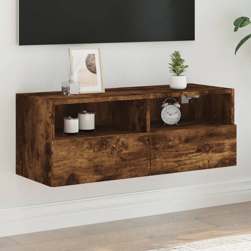 Væghængte Tv-Borde 2 Stk. 60X30X30 Cm Konstrueret Træ