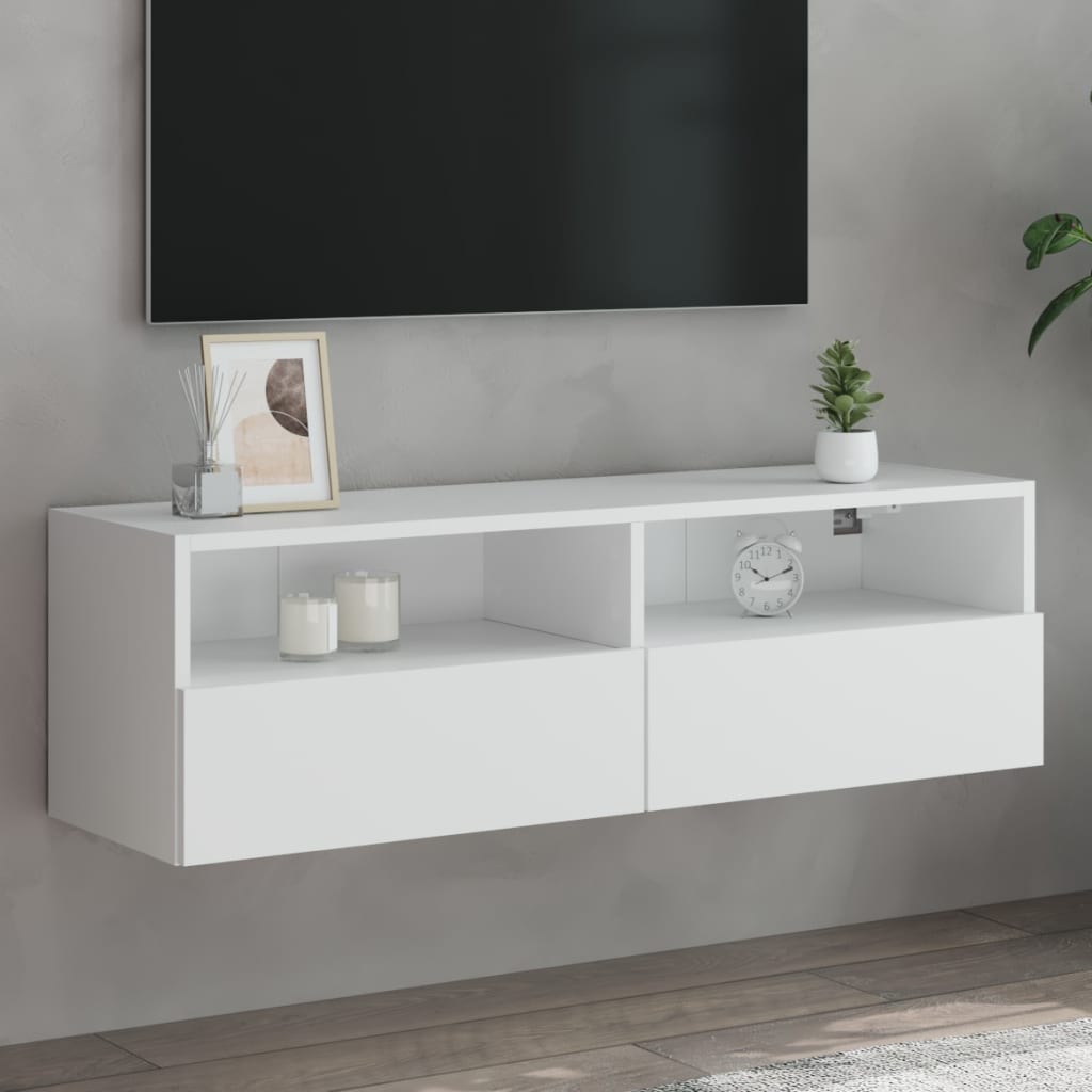 Væghængte Tv-Borde 2 Stk. 60X30X30 Cm Konstrueret Træ