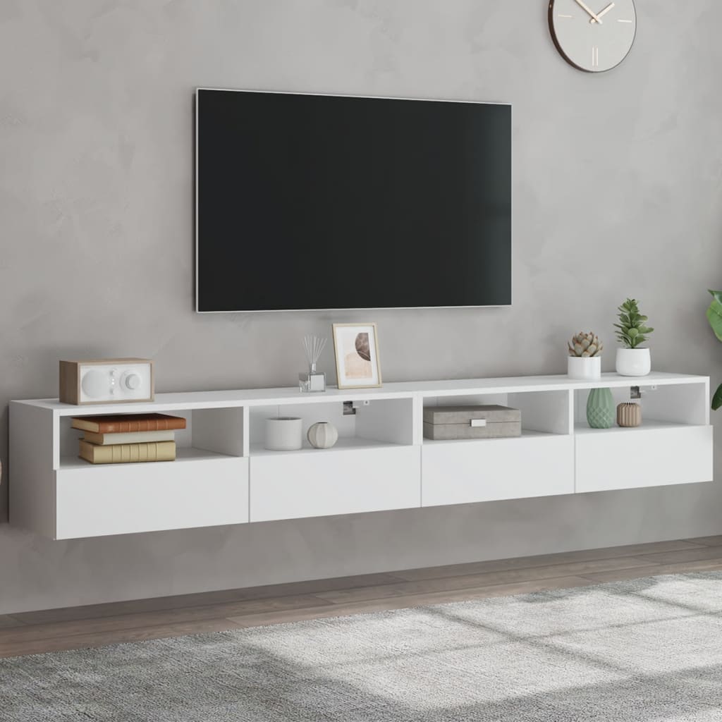 Væghængte Tv-Borde 2 Stk. 60X30X30 Cm Konstrueret Træ
