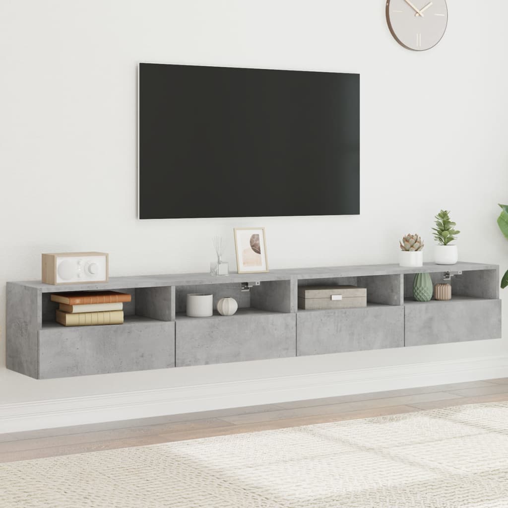 Væghængte Tv-Borde 2 Stk. 60X30X30 Cm Konstrueret Træ