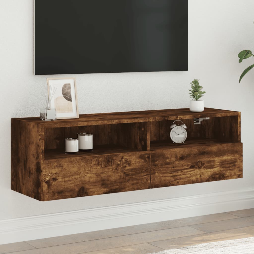 Væghængte Tv-Borde 2 Stk. 60X30X30 Cm Konstrueret Træ