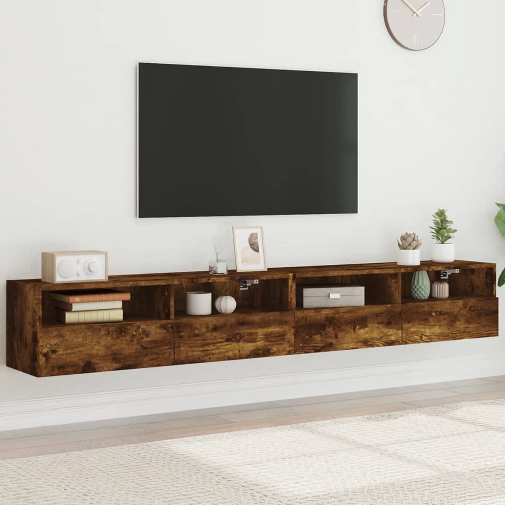 Væghængte Tv-Borde 2 Stk. 60X30X30 Cm Konstrueret Træ
