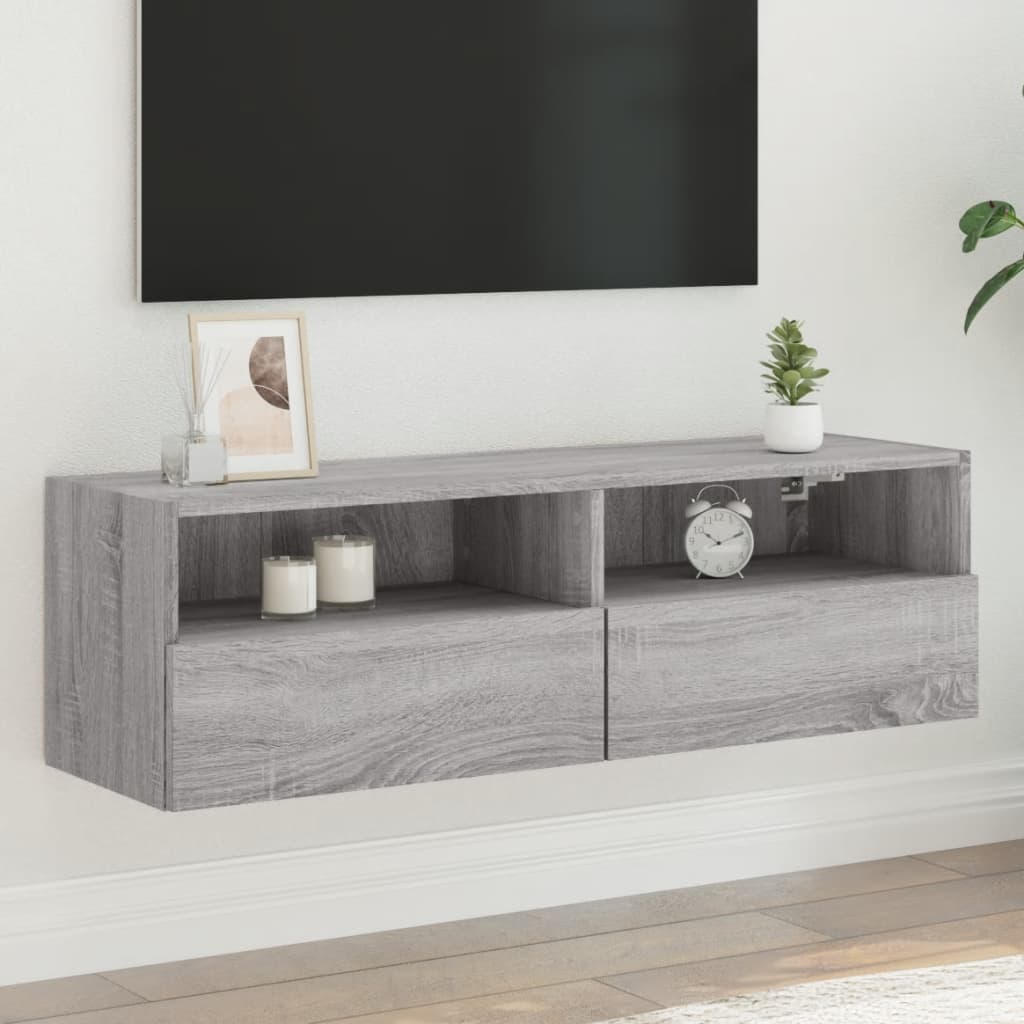 Væghængte Tv-Borde 2 Stk. 60X30X30 Cm Konstrueret Træ