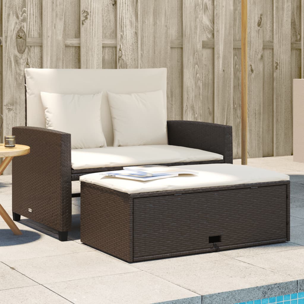 2-Personers Havesofa Med Hynder Poly Beige