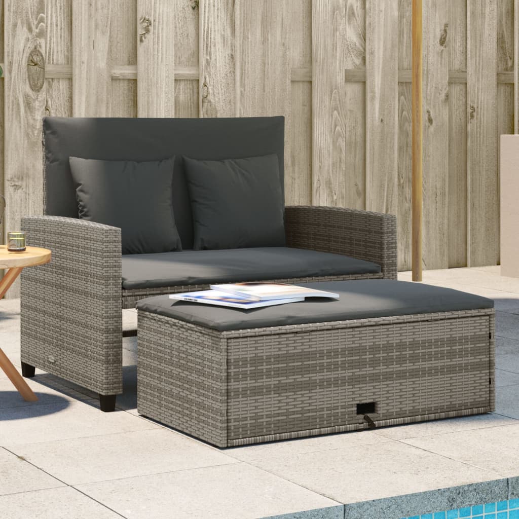 2-Personers Havesofa Med Hynder Poly Beige