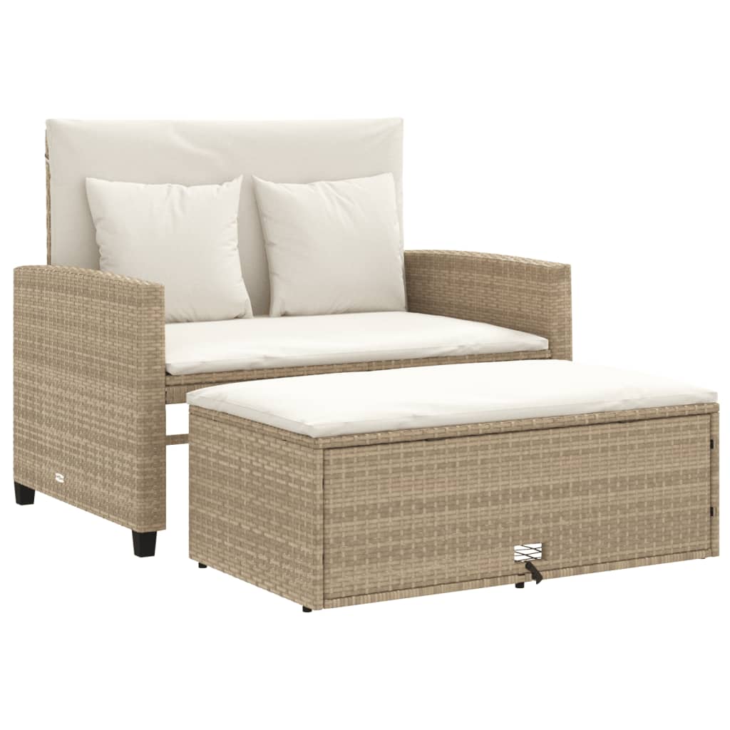 2-Personers Havesofa Med Hynder Poly Beige
