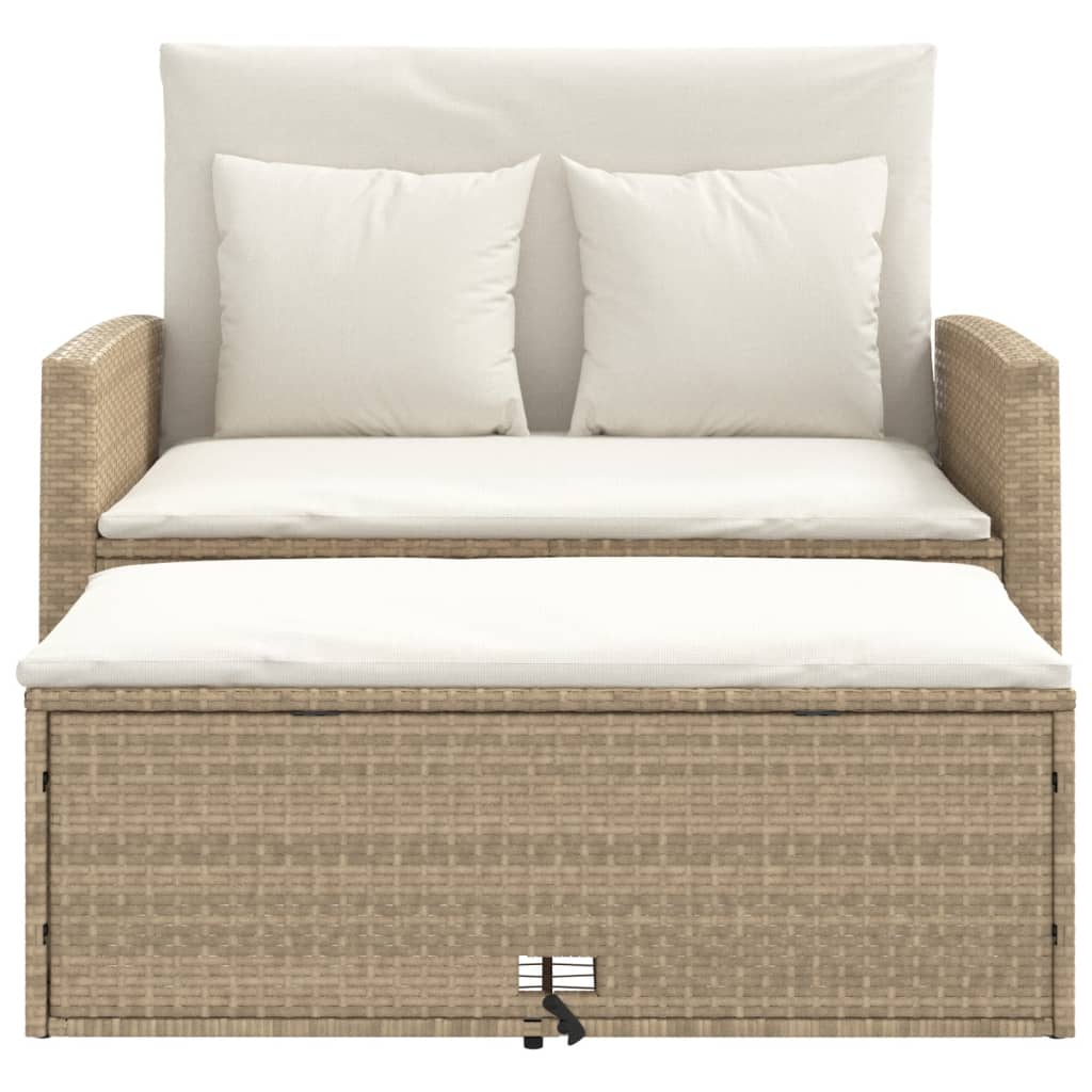 2-Personers Havesofa Med Hynder Poly Beige
