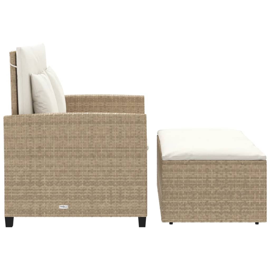 2-Personers Havesofa Med Hynder Poly Beige