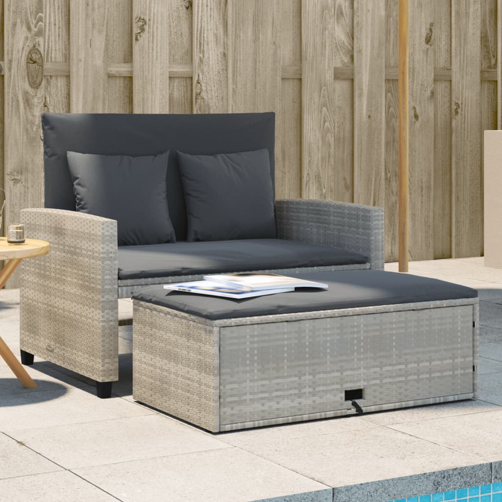 2-Personers Havesofa Med Hynder Poly Beige