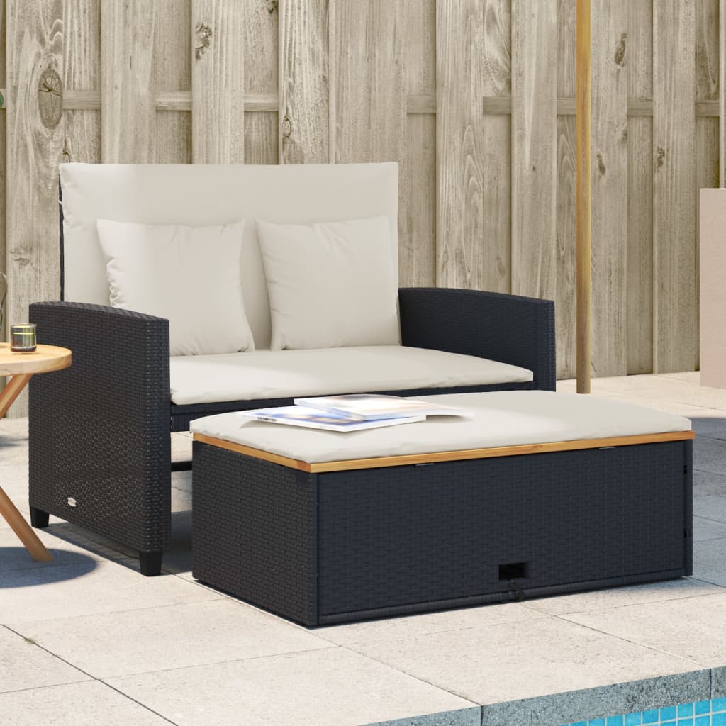 2-Personers Havesofa Med Hynder Poly Beige