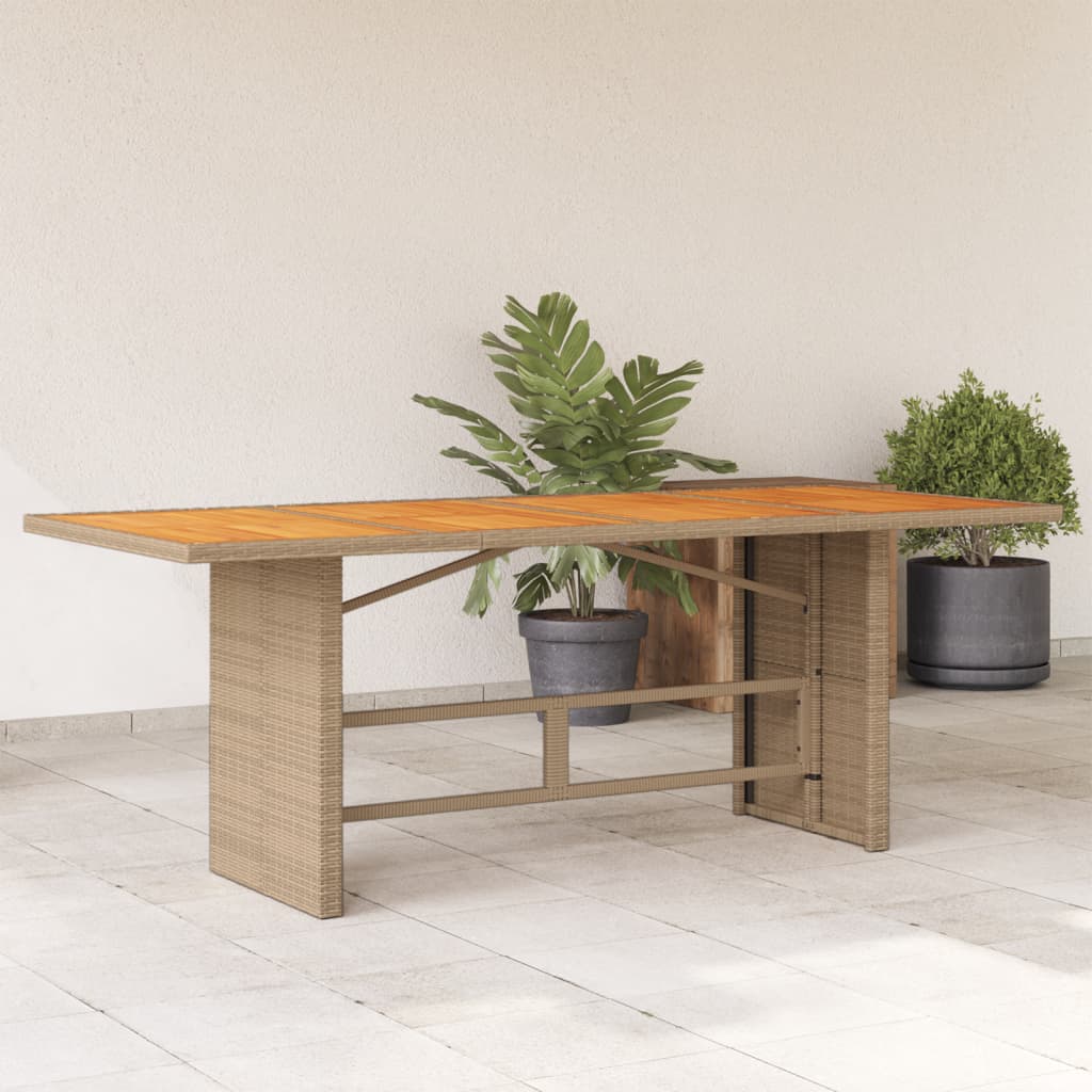 Havebord Med Top 190X80X74 Cm Polyrattan