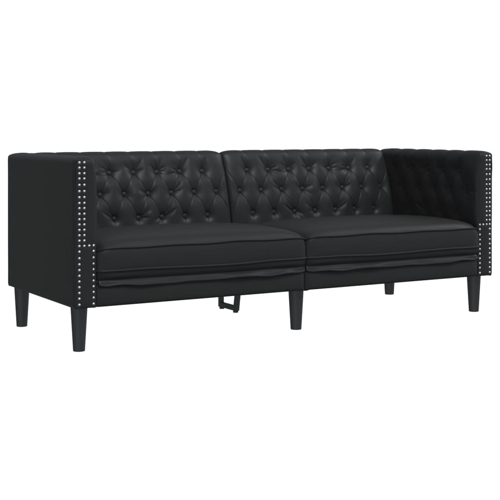 3-Personers Chesterfield-Sofasæt Kunstlæder