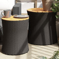 Haveborde 2 Stk. Med Træplade Polyrattan