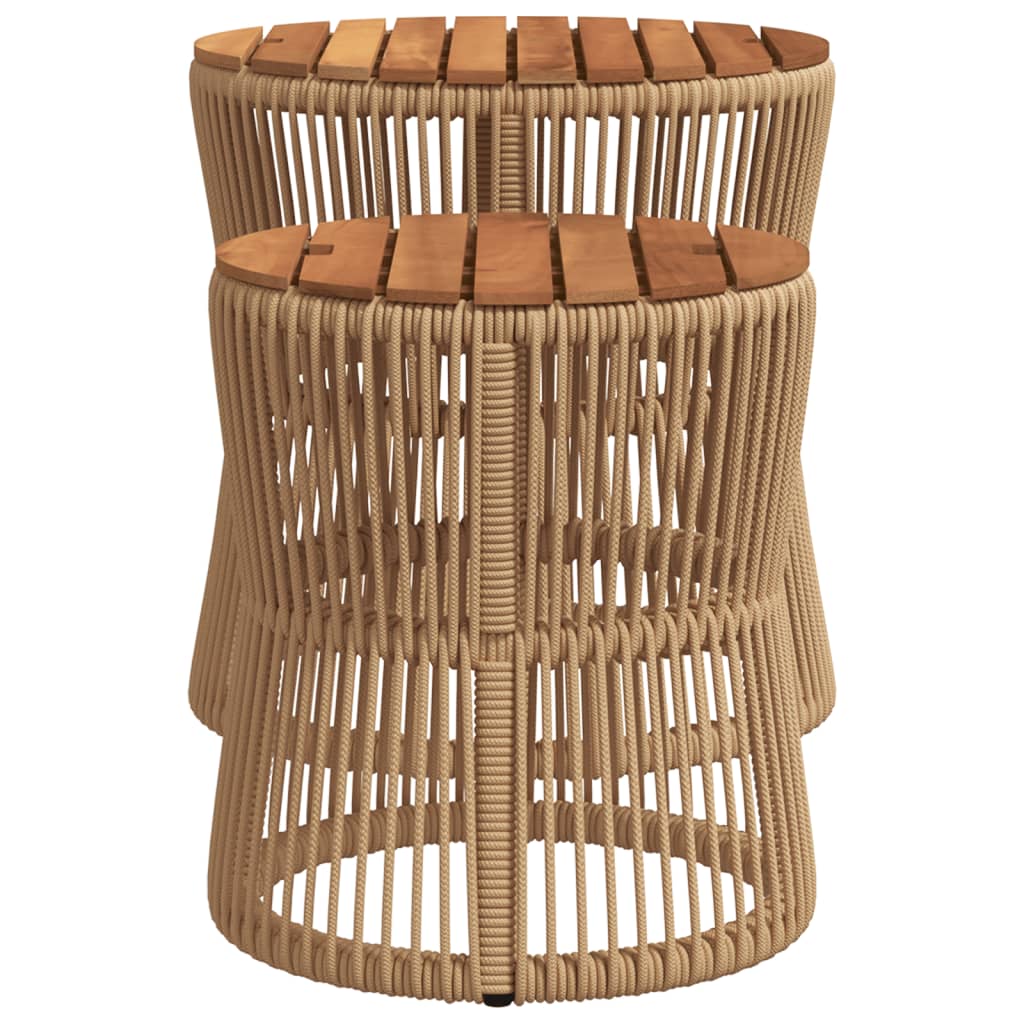Haveborde 2 Stk. Med Træplade Polyrattan