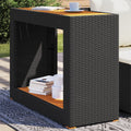 Havebord Med Trætop Polyrattan Sort