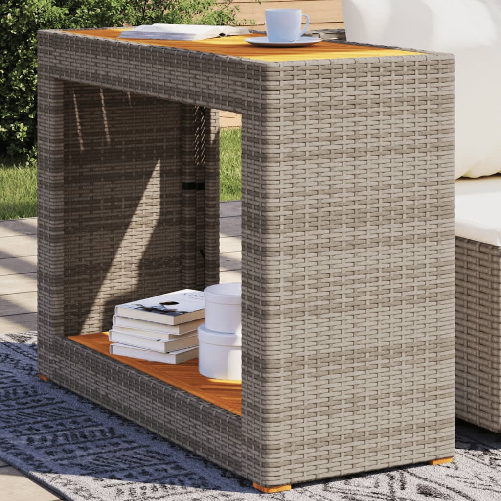 Havebord Med Trætop Polyrattan Sort