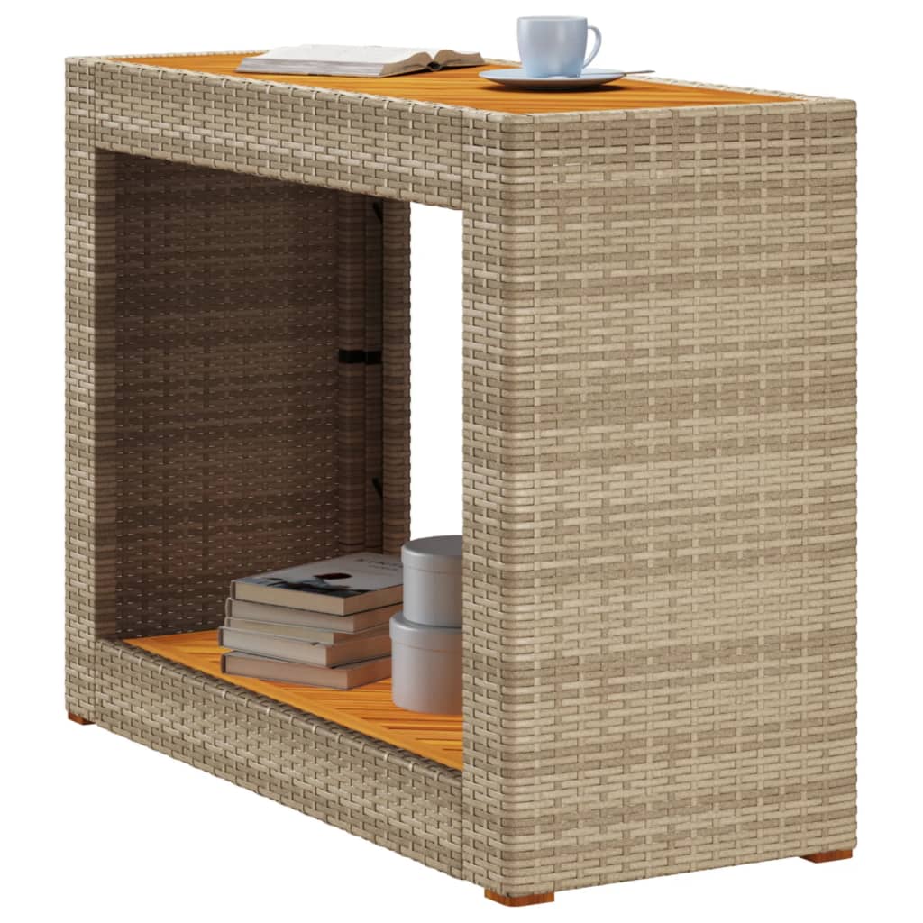 Havebord Med Trætop Polyrattan Sort