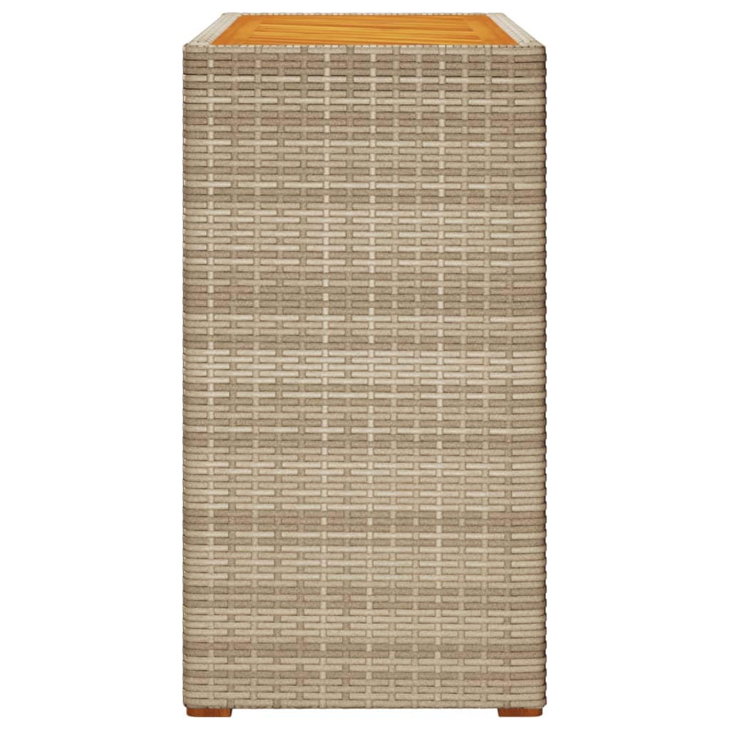 Havebord Med Trætop Polyrattan Sort