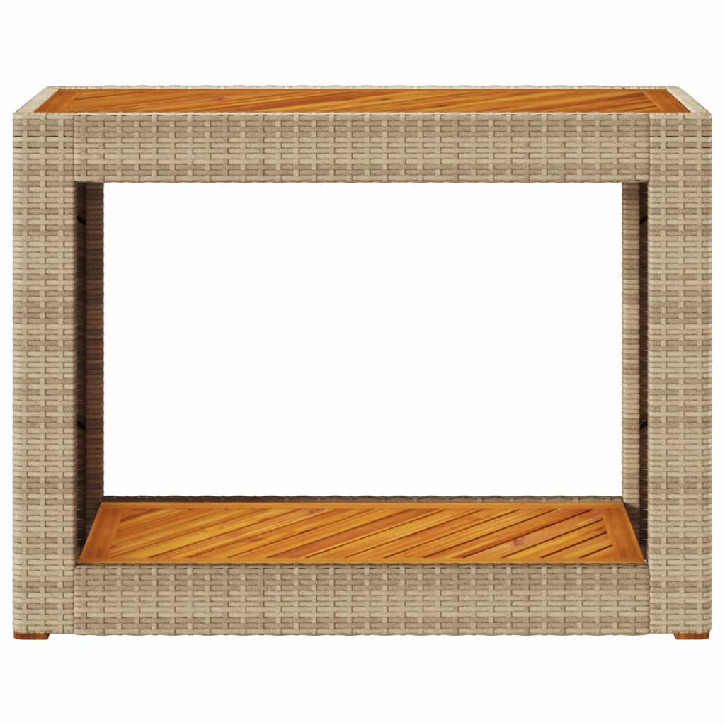 Havebord Med Trætop Polyrattan Sort
