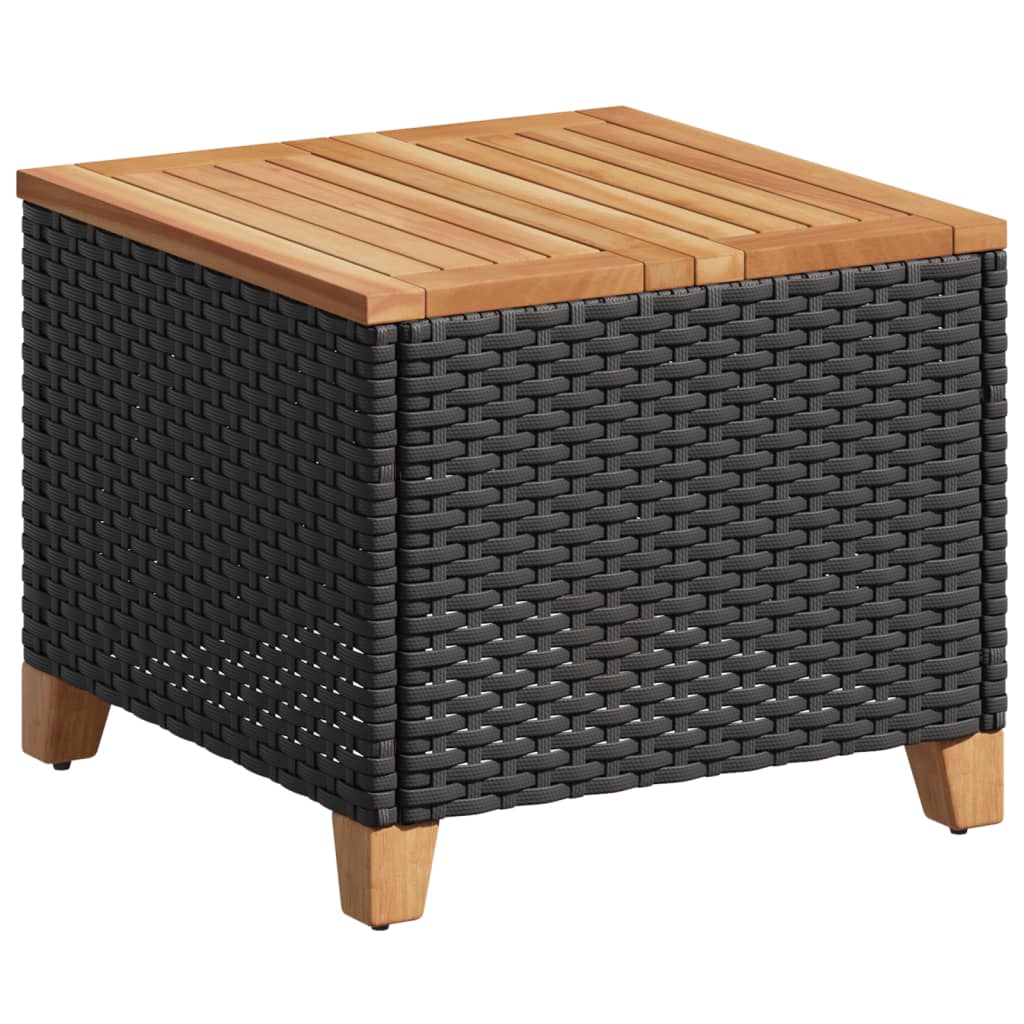Havebord 45X45X37 Cm Polyrattan Og Akacietræ