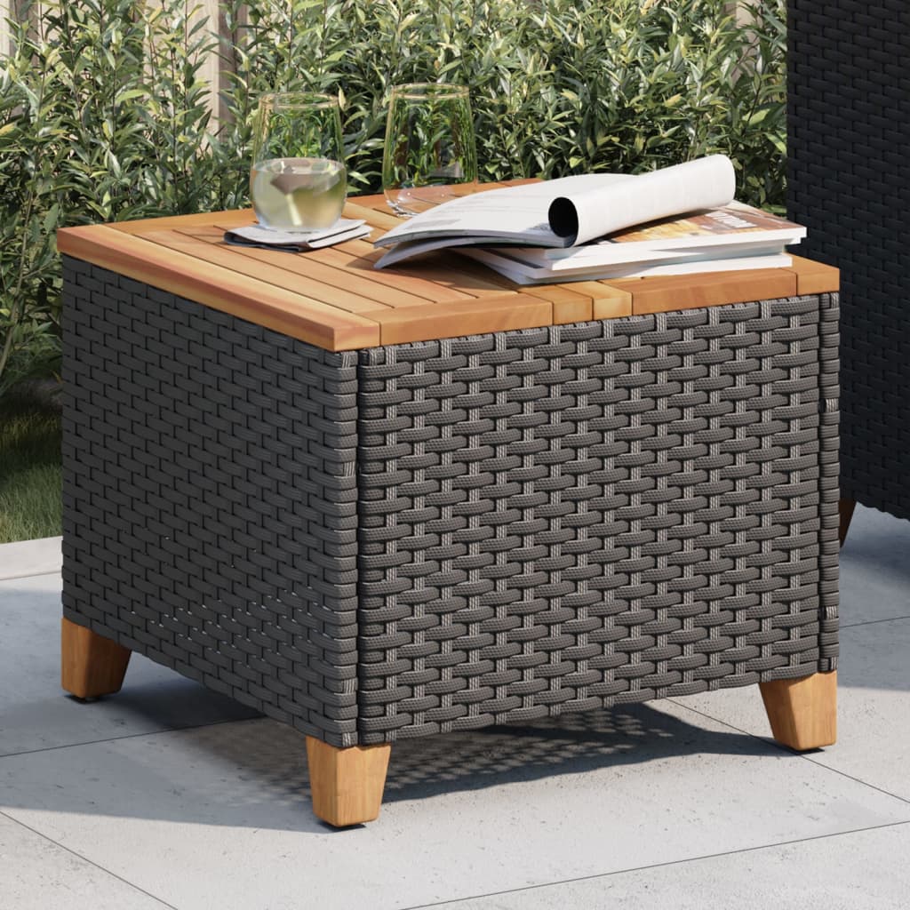 Havebord 45X45X37 Cm Polyrattan Og Akacietræ