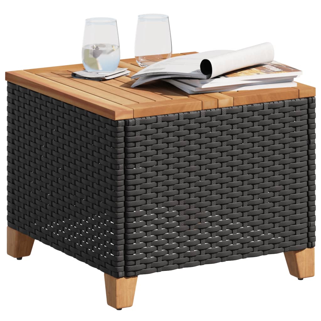 Havebord 45X45X37 Cm Polyrattan Og Akacietræ