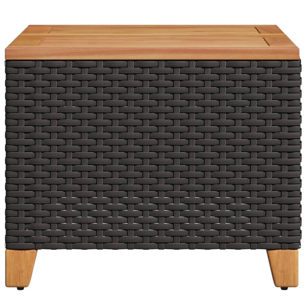 Havebord 45X45X37 Cm Polyrattan Og Akacietræ