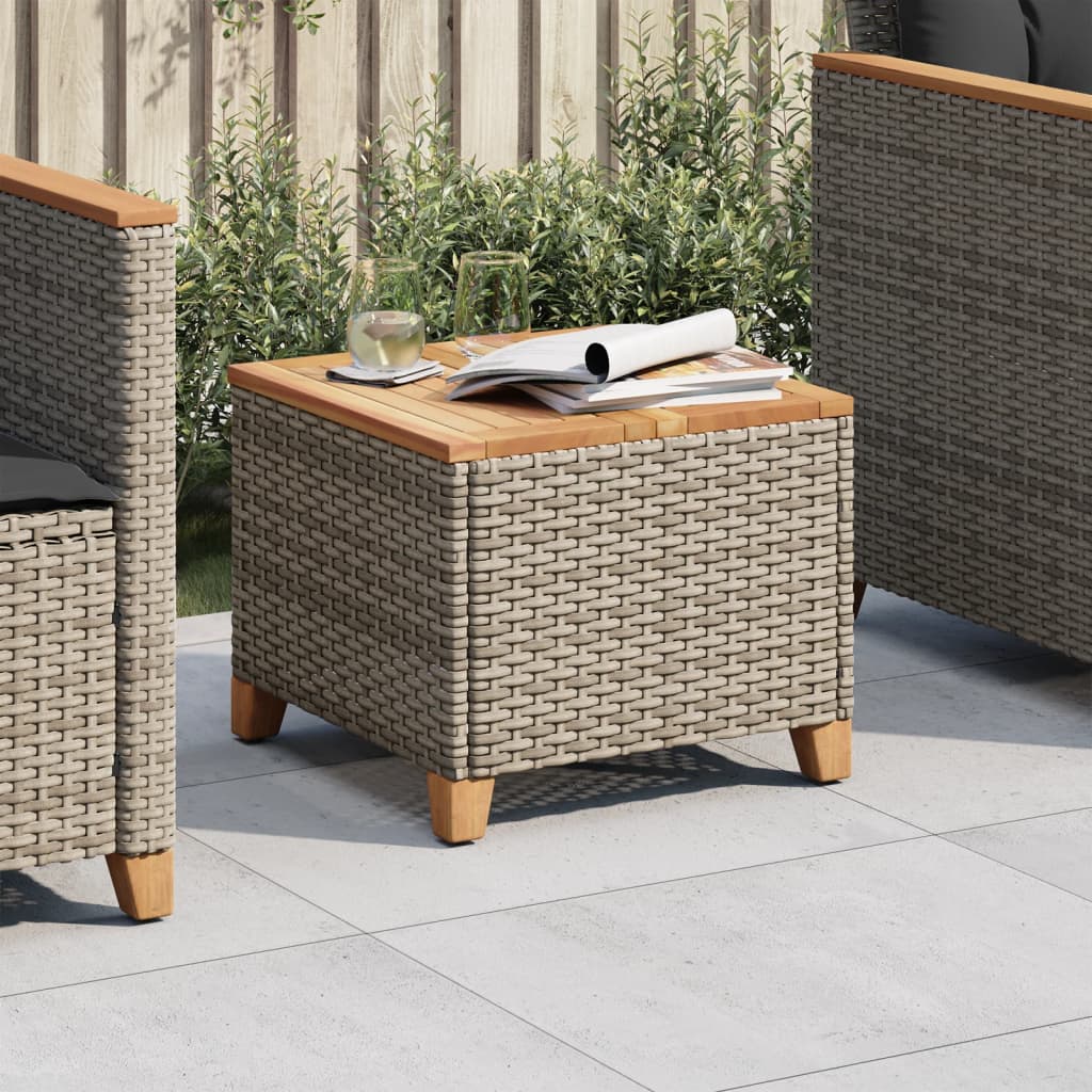 Havebord 45X45X37 Cm Polyrattan Og Akacietræ