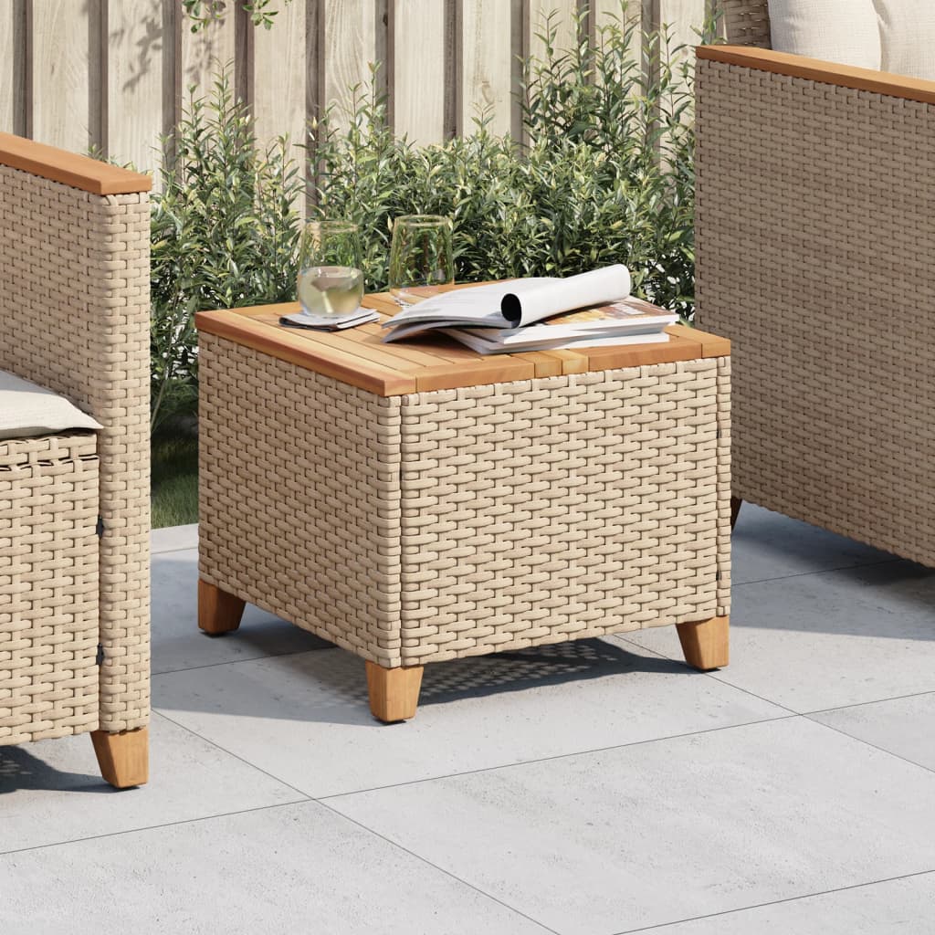 Havebord 45X45X37 Cm Polyrattan Og Akacietræ
