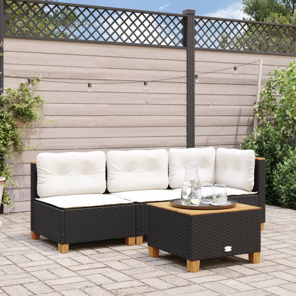 Hjørnemoduler Til Havesofa 2 Stk. Med Hynder Polyrattan Beige