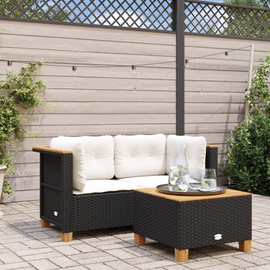 Hjørnemoduler Til Havesofa 2 Stk. Med Hynder Polyrattan Beige