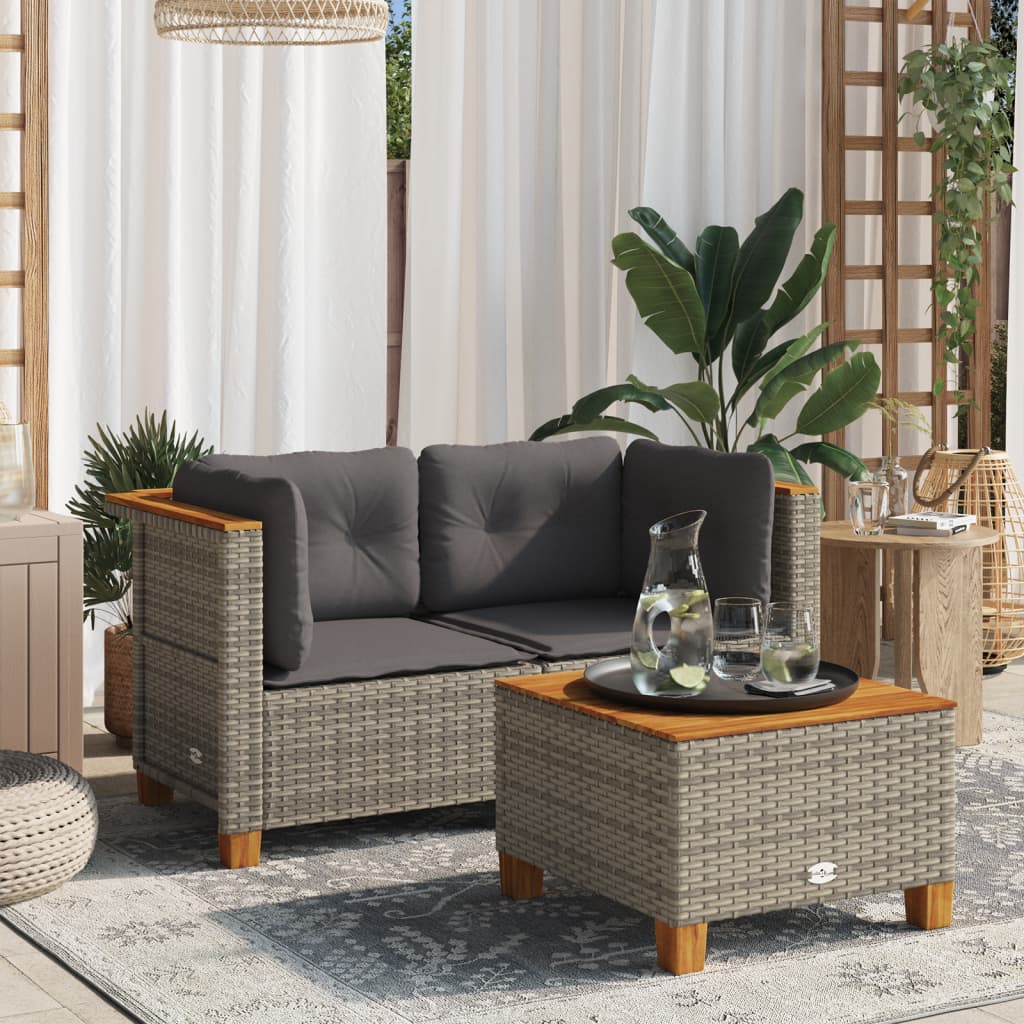 Hjørnemoduler Til Havesofa 2 Stk. Med Hynder Polyrattan Beige
