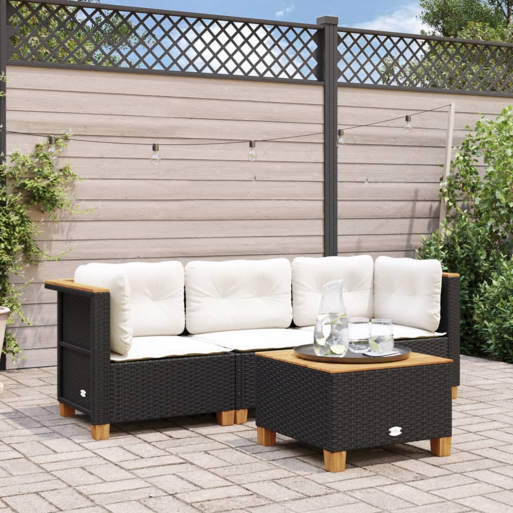 Hjørnemoduler Til Havesofa 2 Stk. Med Hynder Polyrattan Beige