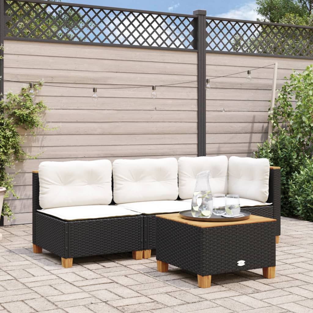 Hjørnemoduler Til Havesofa 2 Stk. Med Hynder Polyrattan Beige
